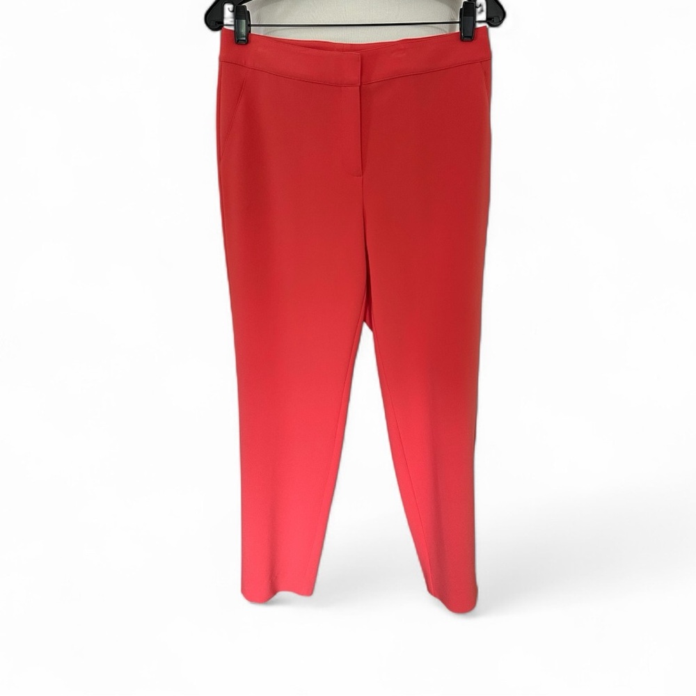 St. John Vibrant Poppy Color Straight Leg Ankle Pants Sz 6 Resort 2012